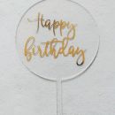 Zápich - kruh Happy Birthday  priesvitný