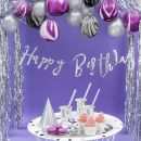 Girland felirat Happy Birthday ezüst