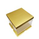 Krabička na tortu priesvitná zlatá 30 x 30 x 25 cm
