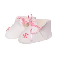Weiße Schuhe mit rosa Schnürsenkeln