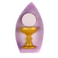 Oval for 1st Holy Communion - purple chalice + guests