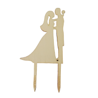 Mini engraving of the bride and groom from wood