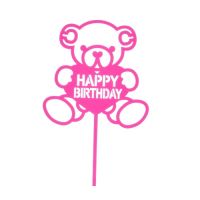 Dombornyomott - Macko Happy Birthday rózsaszín