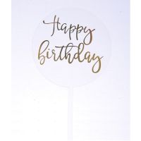 Engraving - Happy Birthday circle translucent