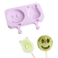 Silicone mold for popsicles teddy bear and smiley face