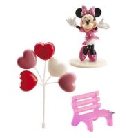 Minnie - zestaw mysz, balony, ławeczka