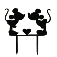 Prägung - Mäuse mit Herz, schwarzes Acryl