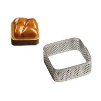 Form for tartlets, perforated, metal square 6 x 6 x 2 cm