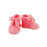 Shoes with a pink bow