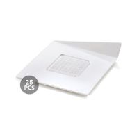 White plastic pad 83x83 mm 25 pcs