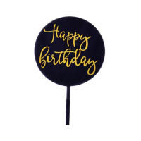 Engraving - circle Happy Birthday black