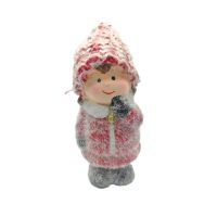 Little girl with a red coat ceramic
