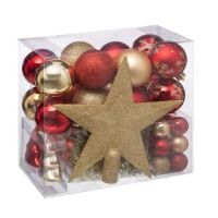 Set of Christmas decorations red-gold 44 pcs