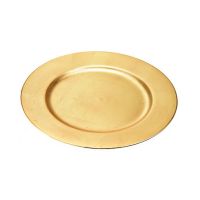 Plate gold smooth edge 33 cm