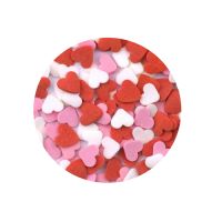 40 g weiß-rosa-rote Herzen darüberstreuen