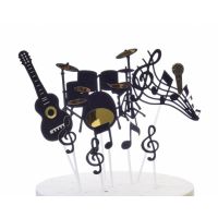 Engraved musical instruments and sheet music 8 pcs