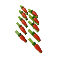Set of wooden tongs with carrots