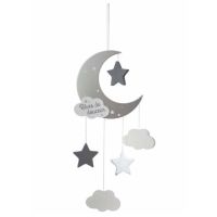 Hanging decoration moon silver