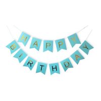 Girlanda Happy Birthday modrá