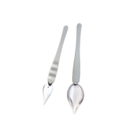 Spoon for decorating desserts stainless steel/plastic 2 pcs