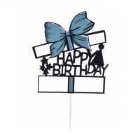 Bélyegző - Boldog születésnapot kék masni