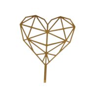 Grawer - serce diamentowe złote akrylowe