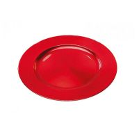 Plate red smooth edge 33 cm