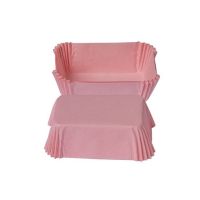Négyzet alakú cupcakes rózsaszín matt 36 db