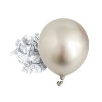 Metallic silver balloons 25 cm - 50 pcs
