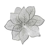 Placemat Christmas star silver 44cm