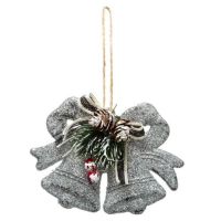 Silver bells with a twig for hanging