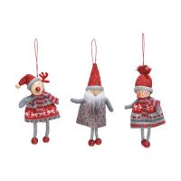 Święty Mikołaj, renifer i bałwanek - dekoracja na choinkę