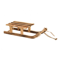 Brown wooden sled 31x7x12 cm