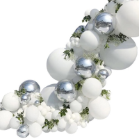 Garland balloons white and silver 100 pcs