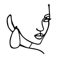 Engraving female face black