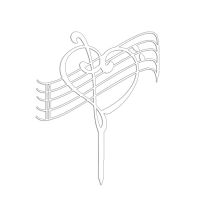 Heart cut with treble clef white