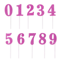 Zápich - číslice ružové XL 0-9 sada