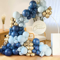 Garland balloons light-dark blue and gold 100 pcs