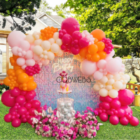 Girlande rosa-orange Luftballons 125 Stk