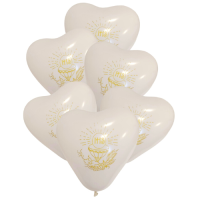 Balloons - white-gold hearts IHS 6 pcs