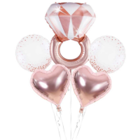 Luftballons weiß-rosa Herz, Kreis, Ring