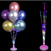 Ständer für 6 Ballons, weißer Sockel, LED-Hintergrundbeleuchtung