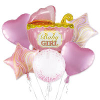 Balloons - pink Baby girl 6 pcs