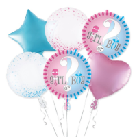 Luftballons - weiß-rosa-blau Junge oder Mädchen