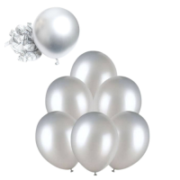 Pearl silver balloons 25 cm - 50 pcs