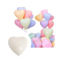Balon w kształcie serca biały 50 szt