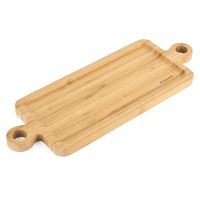 Bamboo serving tray with 2 handles