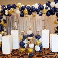 Girlandenballons dunkelblau, weiß und gold Konfetti 60 Stück