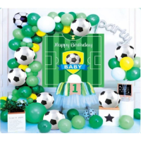 Balony w kształcie girlandy + plakat piłkarski