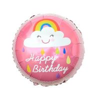 Różowy balonik z chmurką Happy Birthday